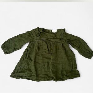 Tula Olive Green Long Sleeve Baby One-Piece Dress